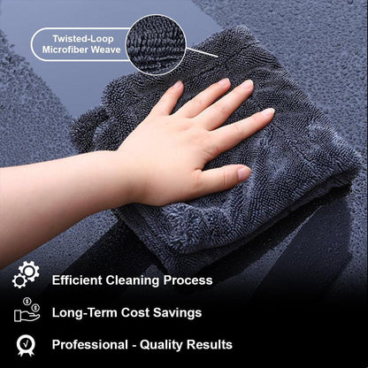 Car Drying Towel | 1300 GSM Microfiber | Super Absorbent Twisted Weave, Streak-Free Finish